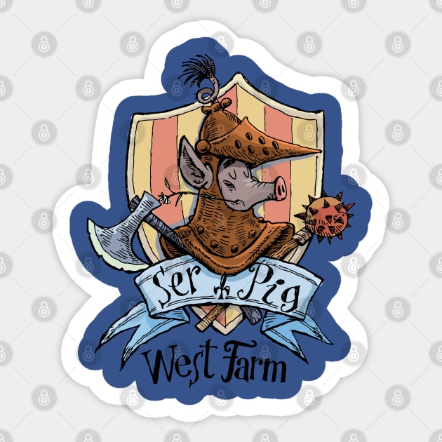 Knight  Pig West Farm amble Sticker by duxpavlic